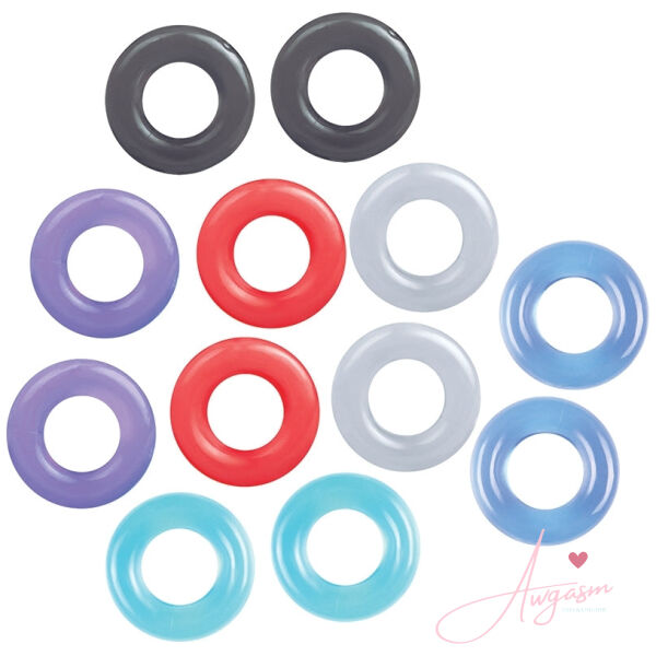 The 9's Baller's Dozen 12-Pc Cock Ring Set-Assorted Colors - Image 2