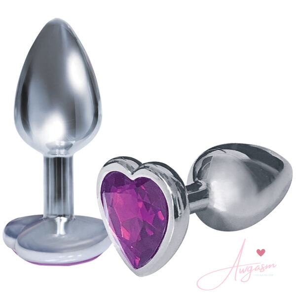 The 9's The Silver Starter Bejeweled Heart Plug-Violet - Image 2