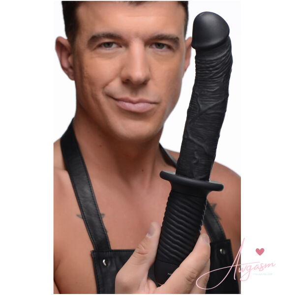 The Large Realistic 10X Silicone Vibrator with Handle - Image 2