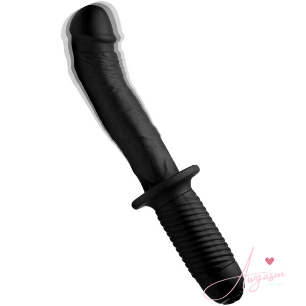 The Large Realistic 10X Silicone Vibrator with Handle - Image 3