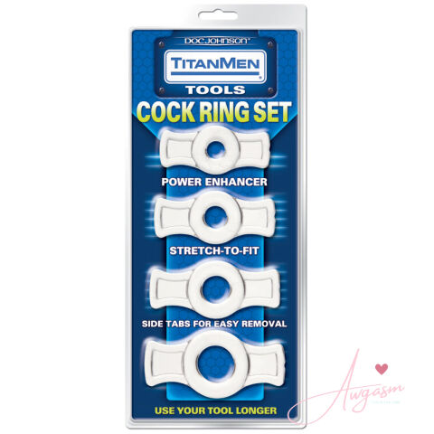 TitanMen Cock Ring Set-Clear