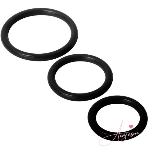 Trinity Silicone Cock Rings Black