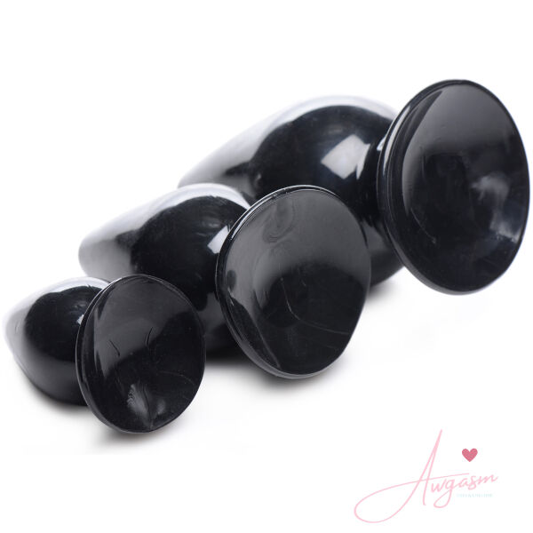 Triple Cones 3 Piece Anal Plug Set - Black - Image 4