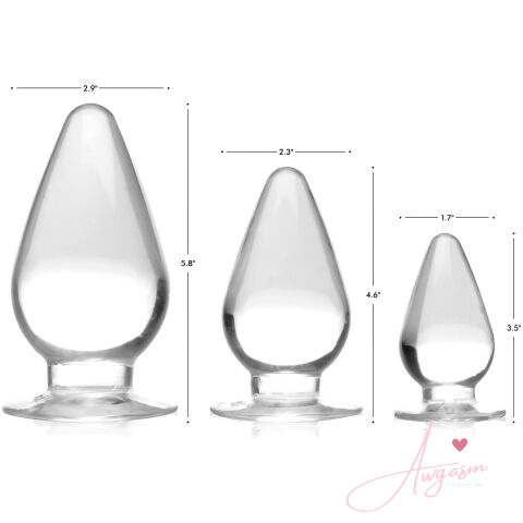 Triple Cones 3 Piece Anal Plug Set - Clear