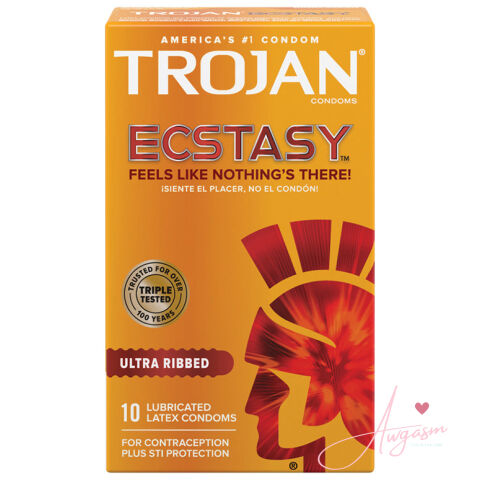 Trojan Ultra Ribbed Ecstasy Condoms (10 Pack)