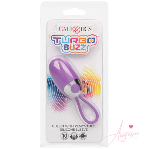 Turbo Buzz Bullet with Removable Silicone Sleeve-Purple