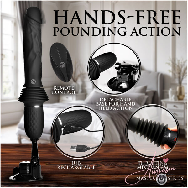 Ultimate Power Pounder Vibrating & Thrusting Silicone Dildo w/ Remote - Image 2