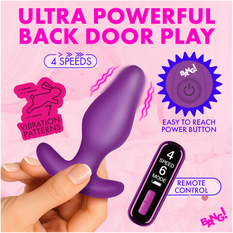 Vibrating Silicone Butt Plug with Digital Remote