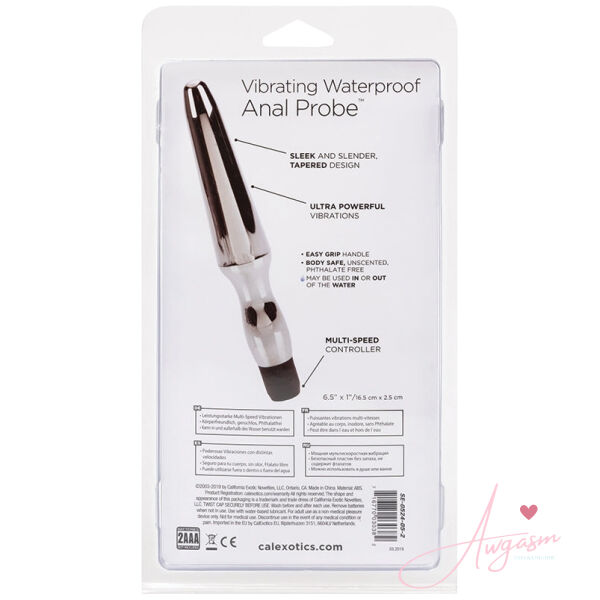 Vibrating Waterproof Anal Probe-Silver 6.5 - Image 3