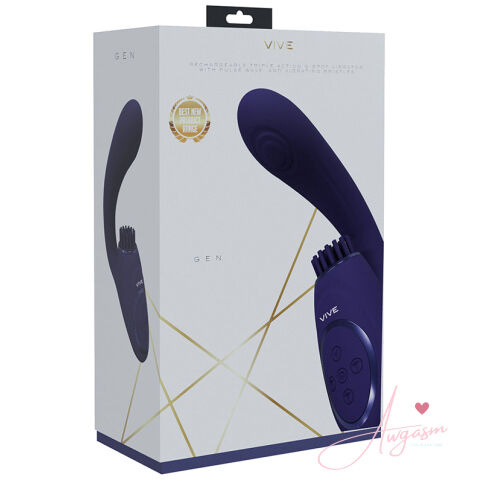 Vive Gen Triple G-Spot Vibrator with Pulse Wave-Purple