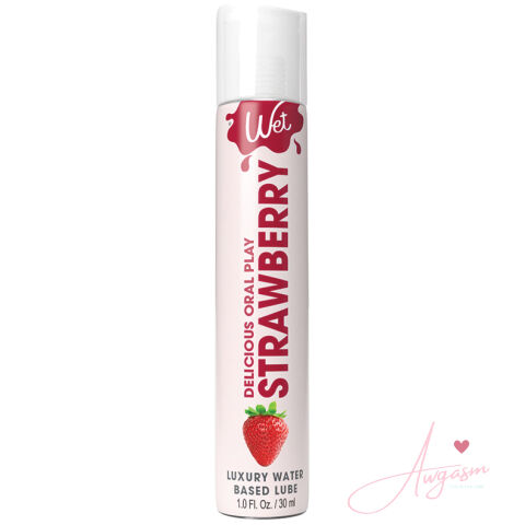 Wet Delicious Oral Play Strawberry Waterbased Flavored Lubricant 1oz