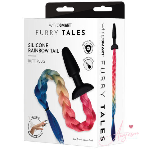 Whipsmart Furry Tales Silicone Plug with Rainbow Tail 3.75