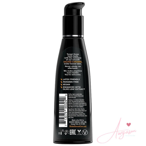Wicked Aqua Flavored Lube-Salted Caramel 4oz - Image 2