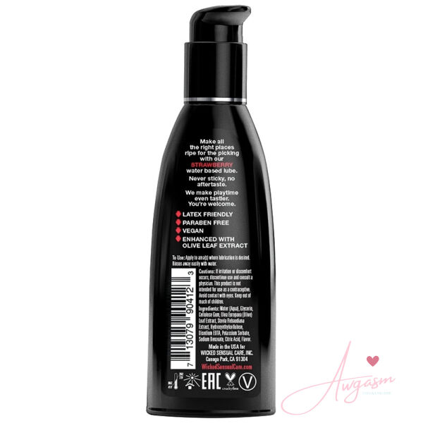 Wicked Aqua Flavored Lube-Strawberry 2oz - Image 2