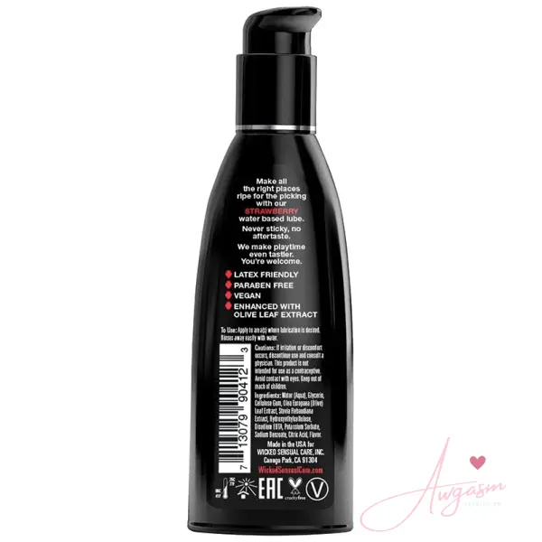 Wicked Aqua Flavored Lube-Strawberry 2oz - Image 2