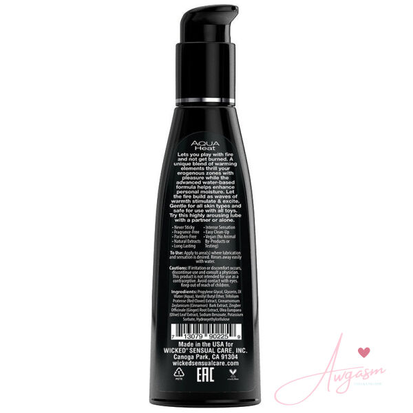Wicked Aqua Heat Waterbased Warming Sensation 4oz - Image 2