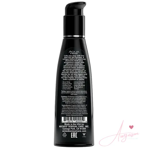 Wicked Aqua Heat Waterbased Warming Sensation 4oz - Image 2