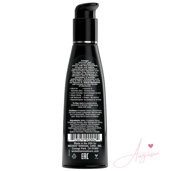 Wicked Aqua Sensitive Lube 4oz - Image 2