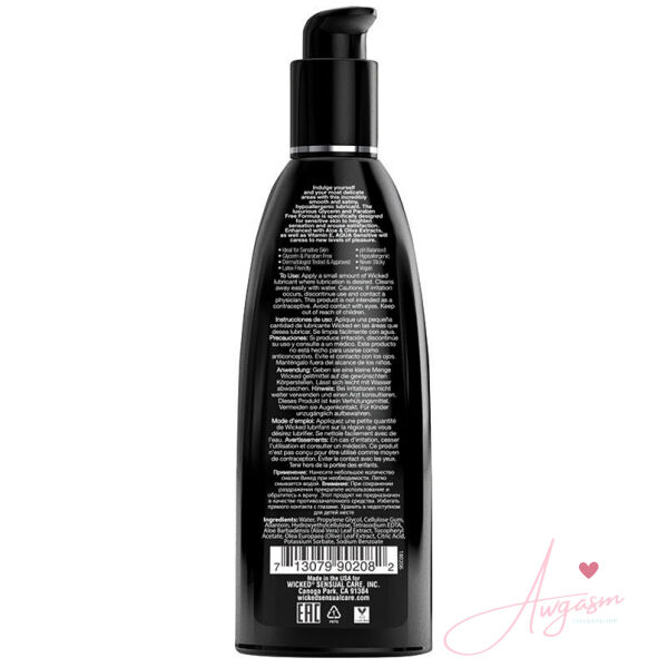 Wicked Aqua Sensitive Waterbased Hypoallergenic Lube 8oz - Image 2