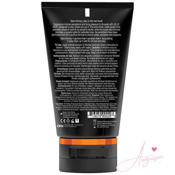 Wicked Jelle Heat Warming Waterbased Anal Lubricant 4oz - Image 2