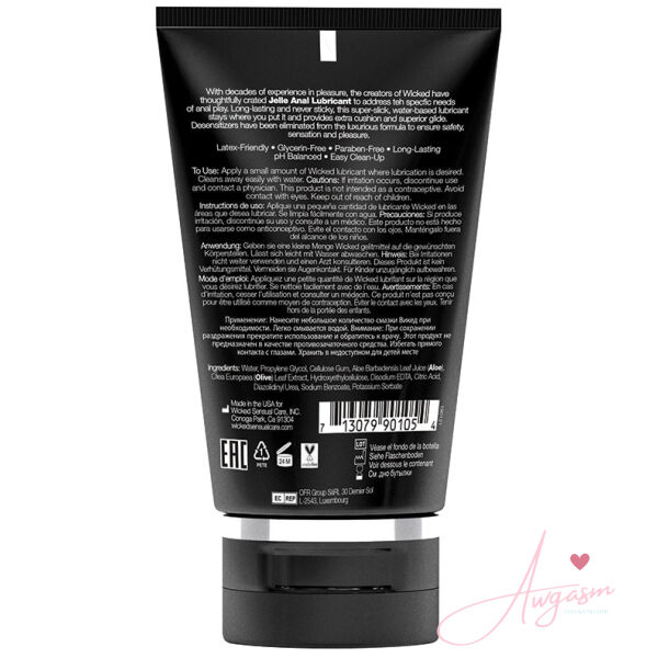Wicked Jelle Waterbased Anal Lubricant 4oz - Image 2