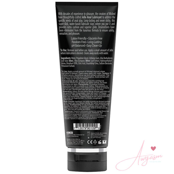 Wicked Jelle Waterbased Anal Lubricant 8oz - Image 2
