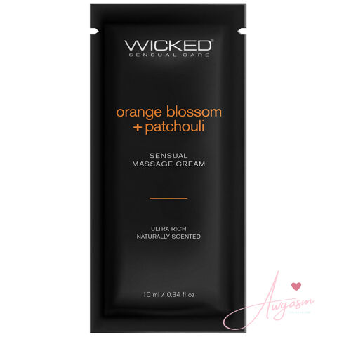 Wicked Sensual Massage Cream-Orange Blossom + Patchouli Scented 10ml