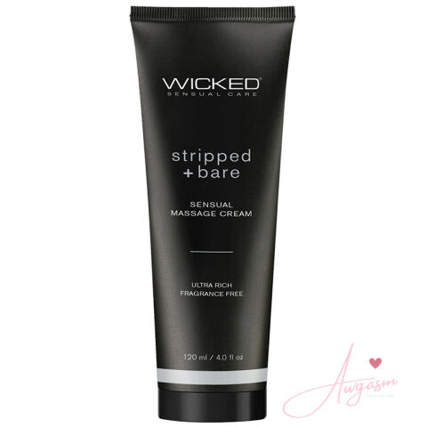 Wicked Sensual Massage Cream-Stripped + Bare Unscented 4oz