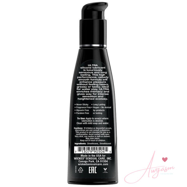 Wicked Ultra Silicone Lube Fragrance Free 4oz - Image 2