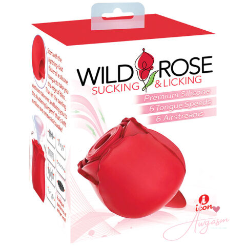 Wild Rose & Tongue Rechargeable Silicone Suction Vibrator