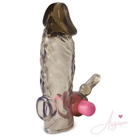 Clear Rabbit Vibrating Penis Extender