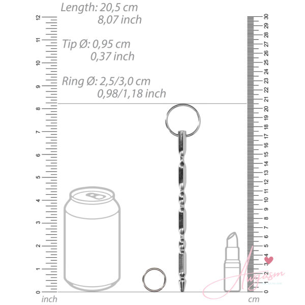 Ouch Urethral Sounding Steel Dilator With Ring - Image 2