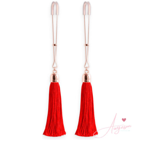 Bound Nipple Clamps Red Tassel