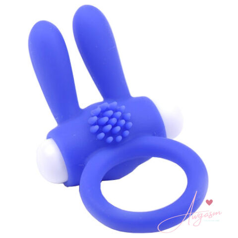 Cock Ring With Rabbit Ears Blue