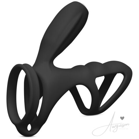Cockring and Clit Vibrator Black