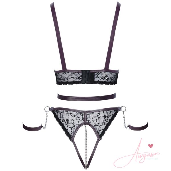 Cottelli Lace and Chain Bondage Crotchless Set - Image 4
