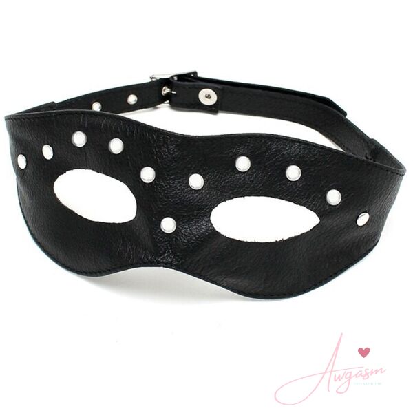 Leather Open Eye Mask With Rivets - Image 2