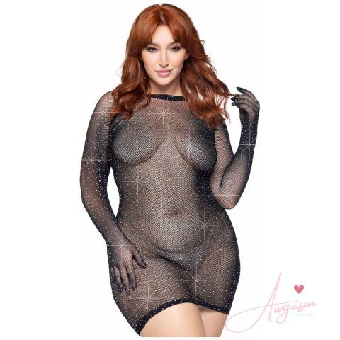 Leg Avenue Rhinestone Gloved Dress UK 14 to 18