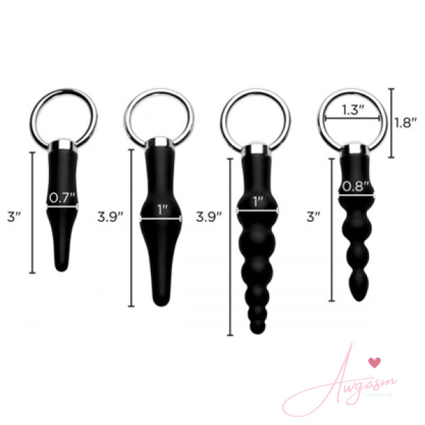 Master Series 4 Piece Silicone Anal Ringed Rimmer Set - Image 3