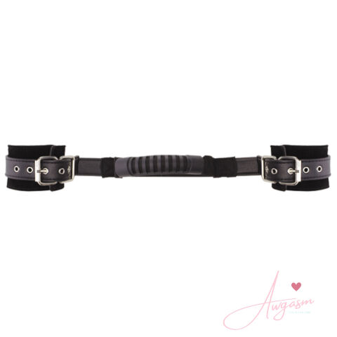 Ouch Adjustable Black Leather Handcuffs
