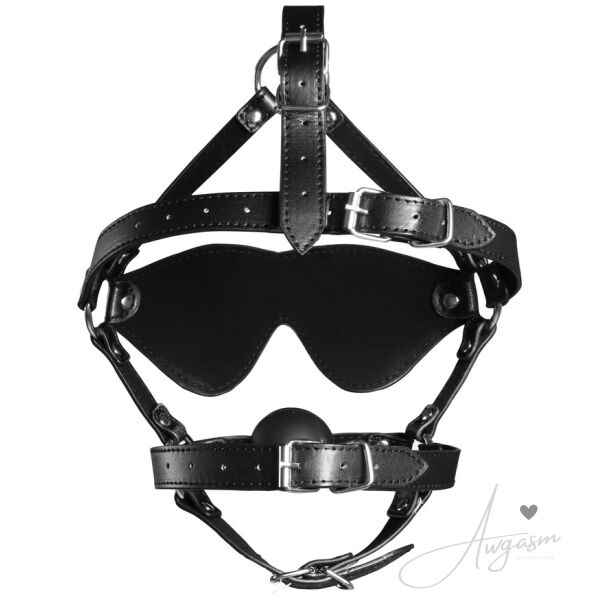 Ouch Xtreme Blindfolded Harness With Solid Ball Gag - Image 2