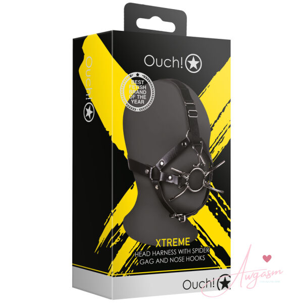Ouch Xtreme Head Harness With Spider Gag And Nose Hooks - Image 4