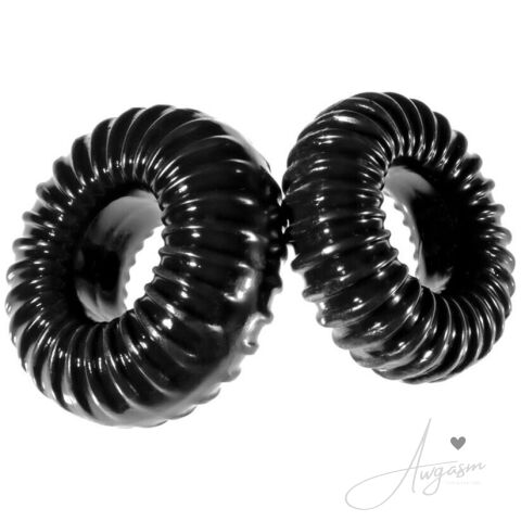 Perfect Fit XPlay Gear Slim Ribbed Cock Rings 2 Pack