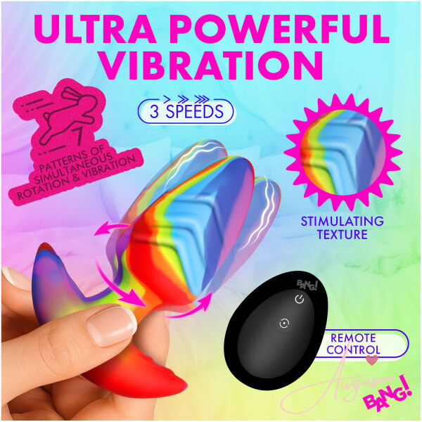 Rotating and Vibrating Silicone Butt Plug - Image 2