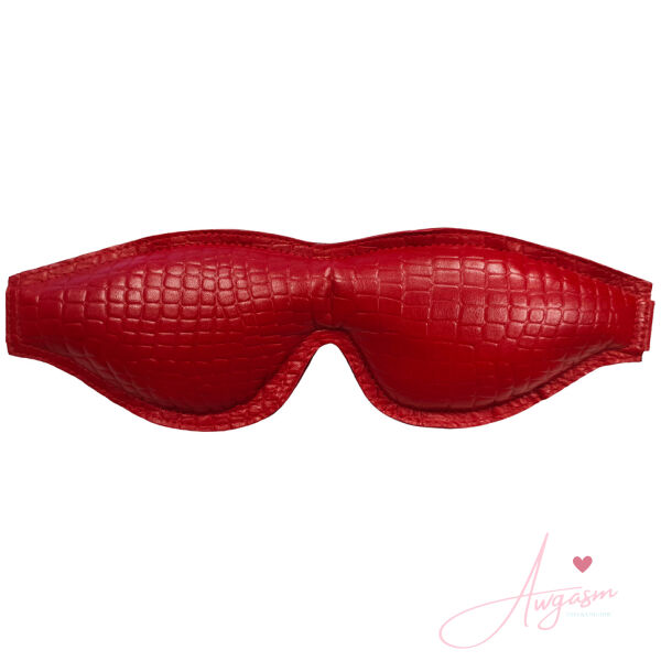 Rouge Garments Leather Croc Print Padded Blindfold - Image 2