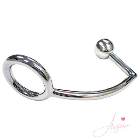 Rouge Stainless Steel Cock Ring With Anal Probe