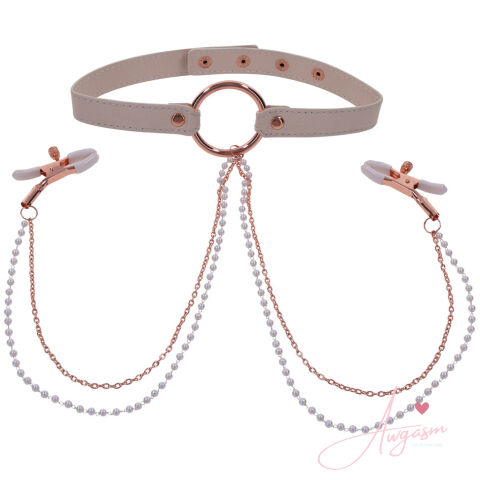 Sex and Mischief Collar with Nipple Clamps