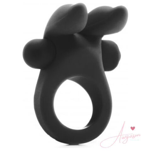 Shots Rabbit Vibrating Cock Ring Black
