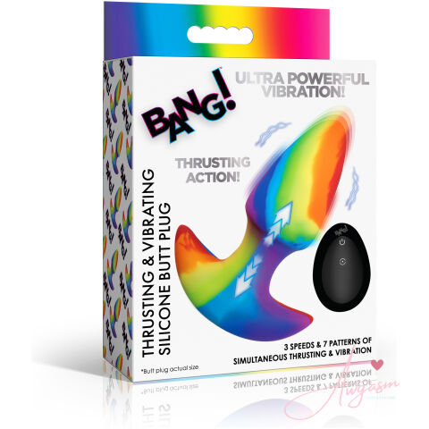 Thrusting and Vibrating Silicone Butt Plug