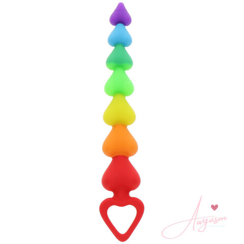 ToyJoy Rainbow Heart Anal Beads